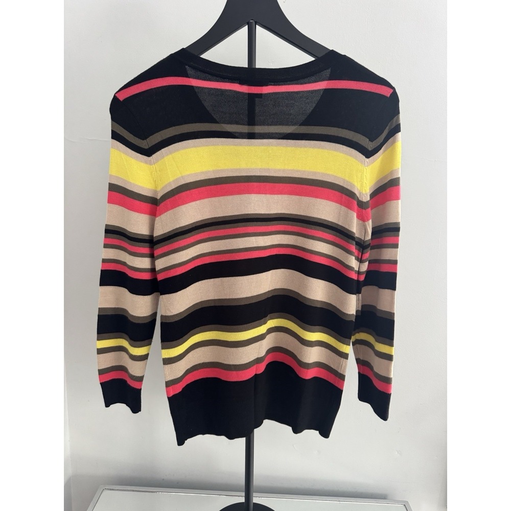 Halogen Striped Button Front Cardigan Sweater Wom… - image 2